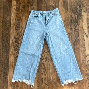 pistola Light Blue Wide-Leg Distressed Jeans